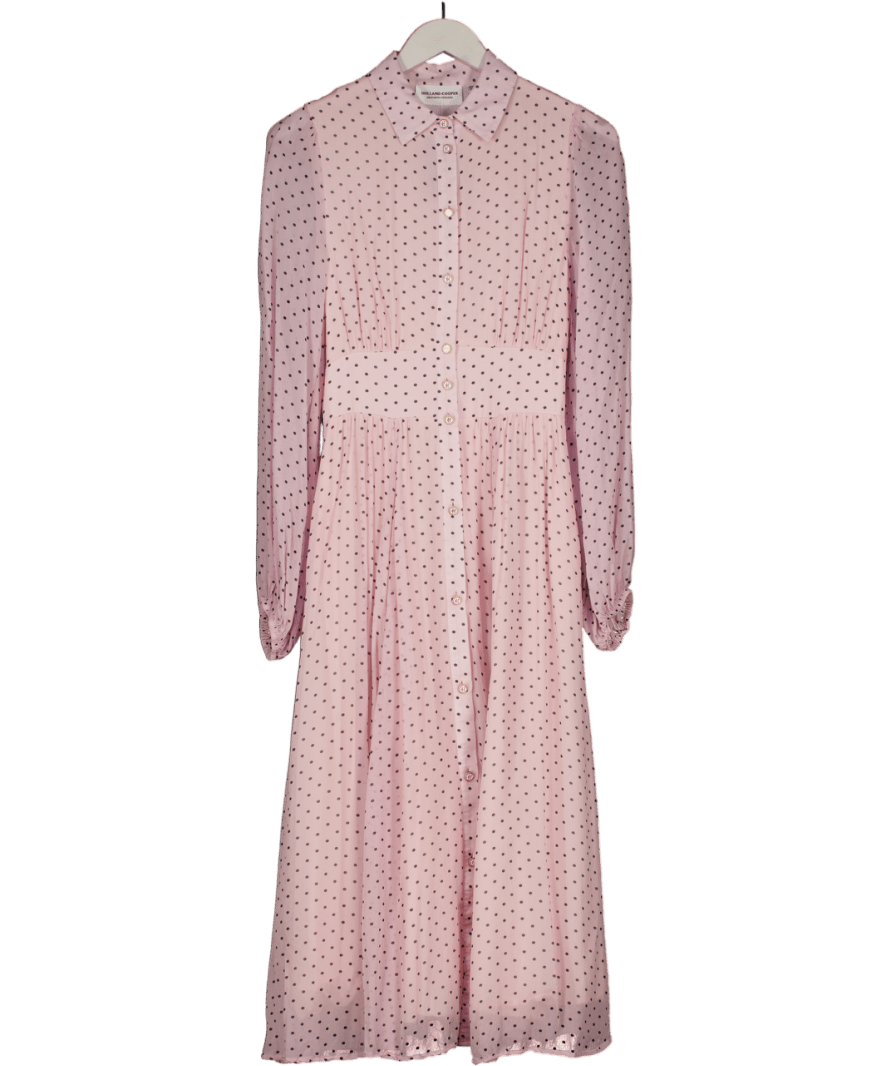 Holland Cooper Paros Shirt Dress Pink Polka Dot UK 10 - Reliked
