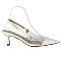 Holland Cooper Regency Logo strap Kitten Heel - Clear/White UK 4 EU 37 👠 - Reliked