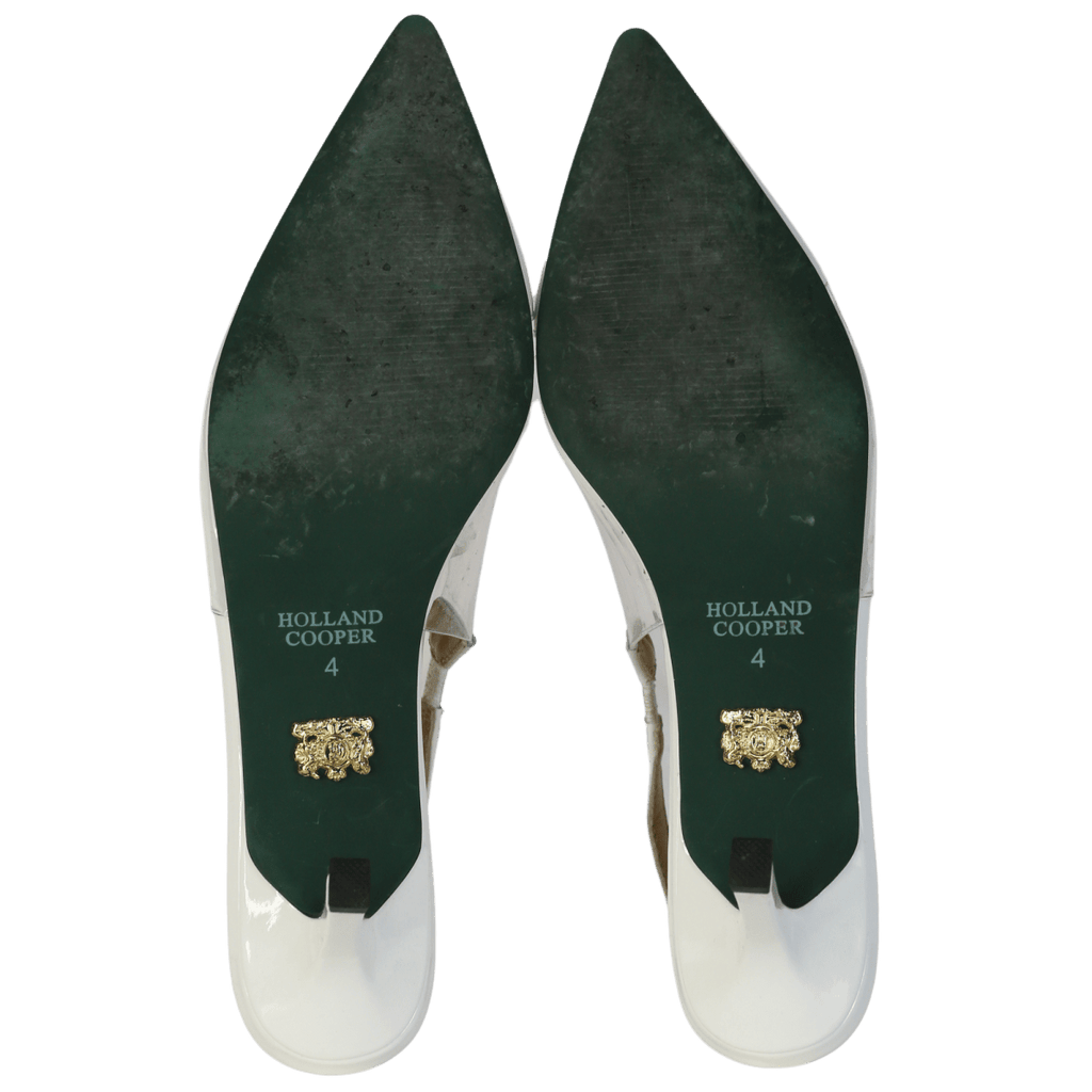 Holland Cooper Regency Logo strap Kitten Heel - Clear/White UK 4 EU 37 👠 - Reliked