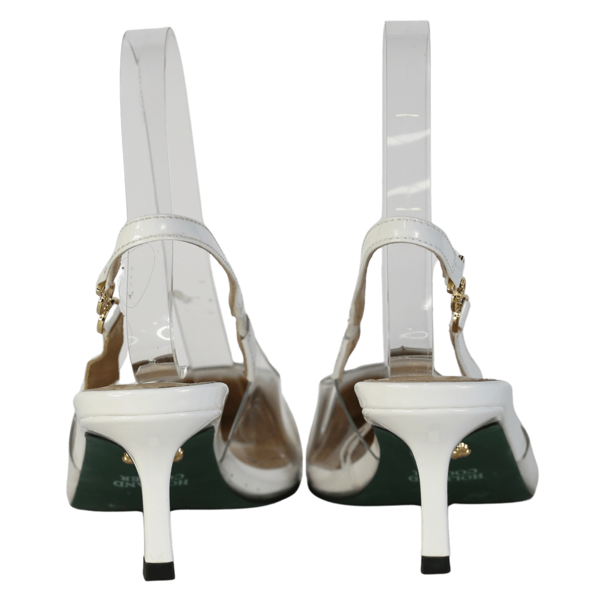 Holland Cooper Regency Logo strap Kitten Heel - Clear/White UK 4 EU 37 👠 - Reliked