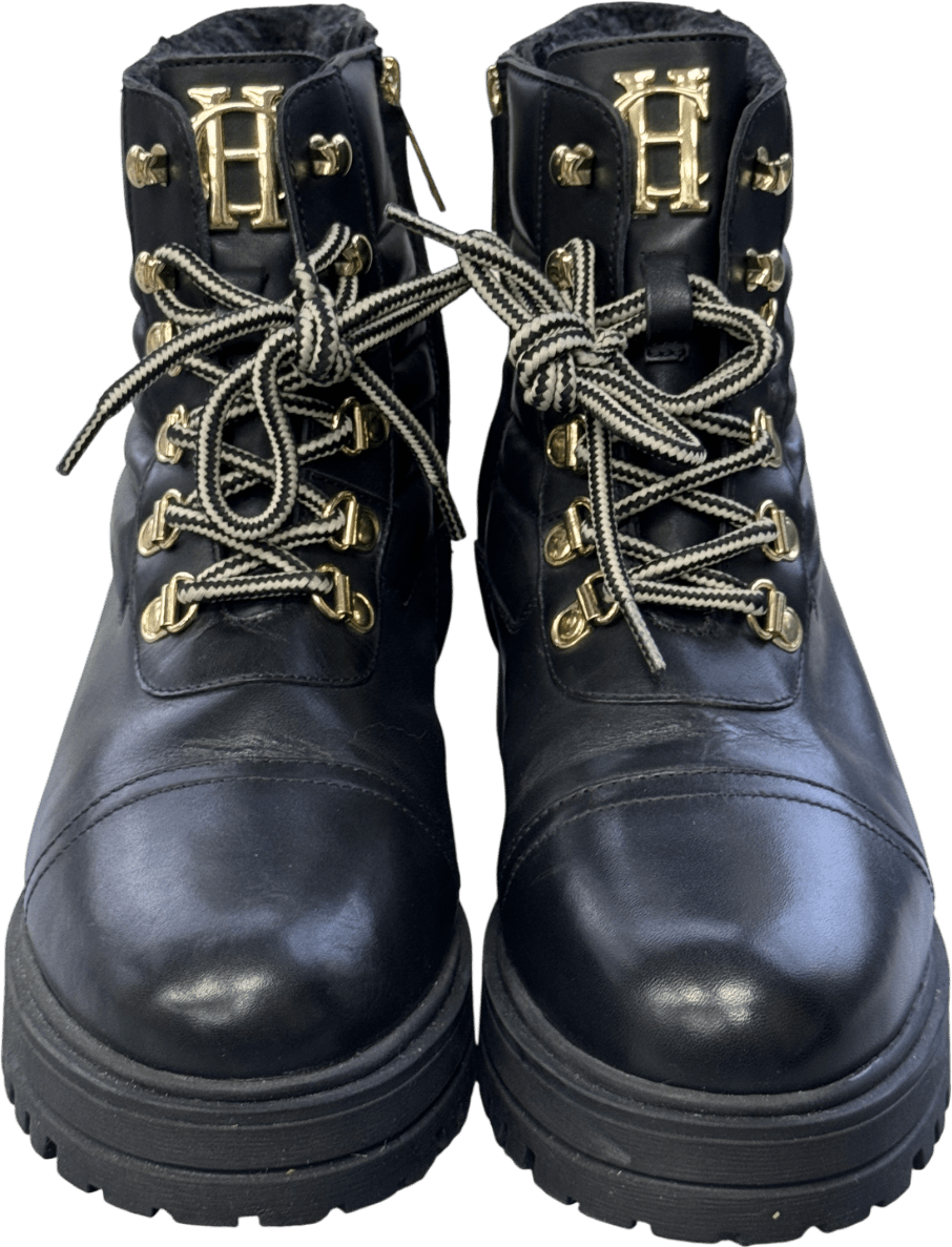 Holland Cooper The Cotswold Black / Gold Hc Walking Boots UK 7 EU 40 👠 - Reliked