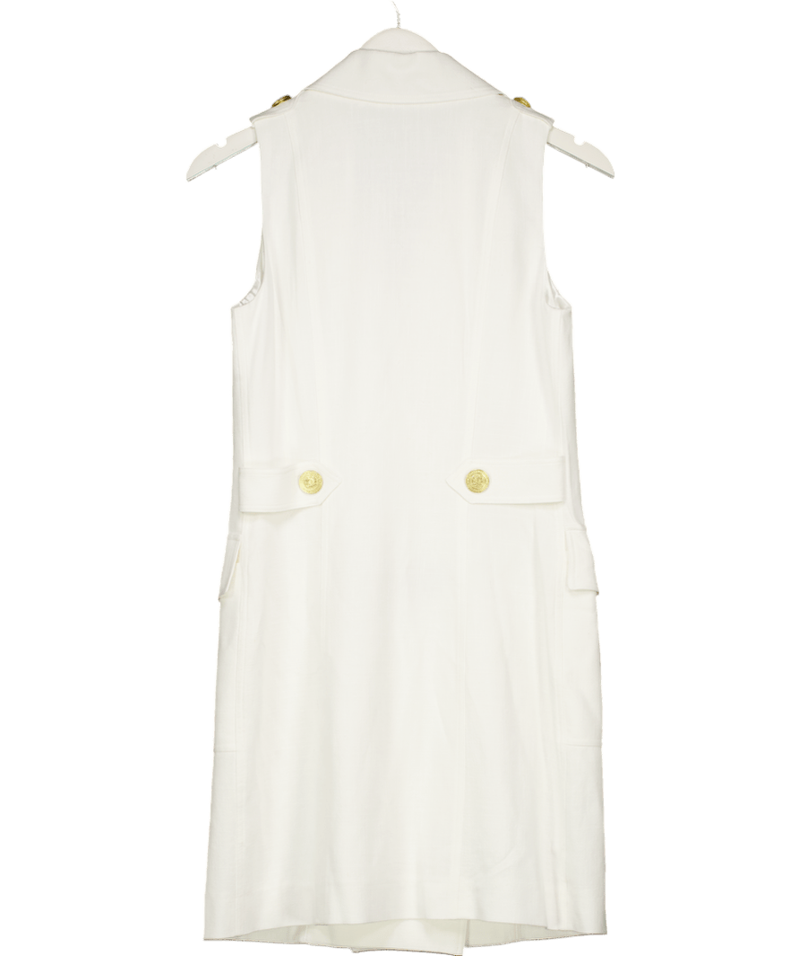 Holland Cooper White Chelsea Dress Oyster Linen UK 8 - Reliked