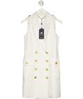 Holland Cooper White Chelsea Dress Oyster Linen UK 8 - Reliked