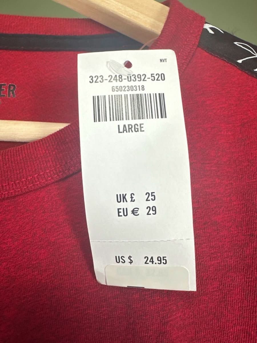 Hollister Red Logo Long Sleeve Top Large - Reliked
