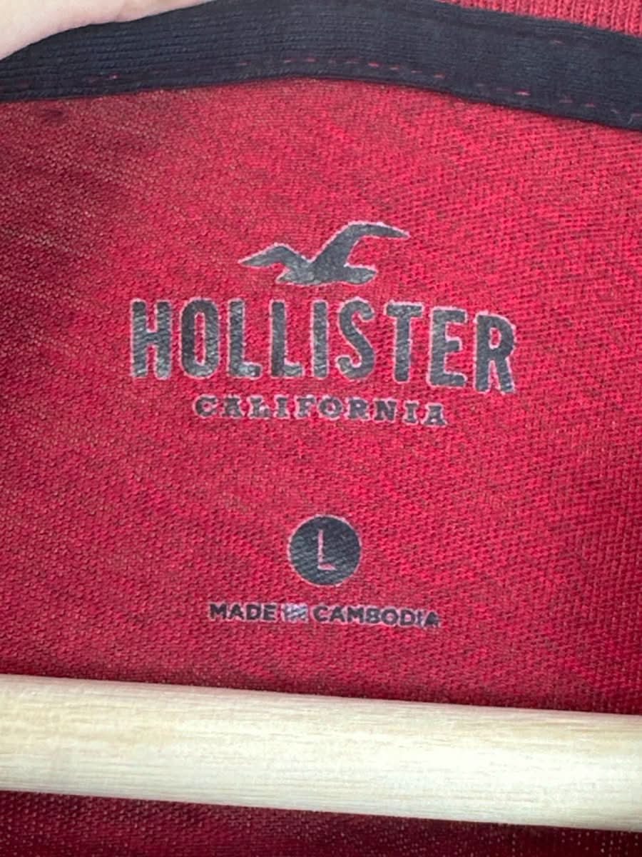 Hollister Red Logo Long Sleeve Top Large - Reliked