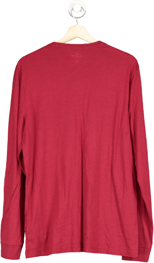 Hollister Red Logo Long Sleeve Top Large - Reliked