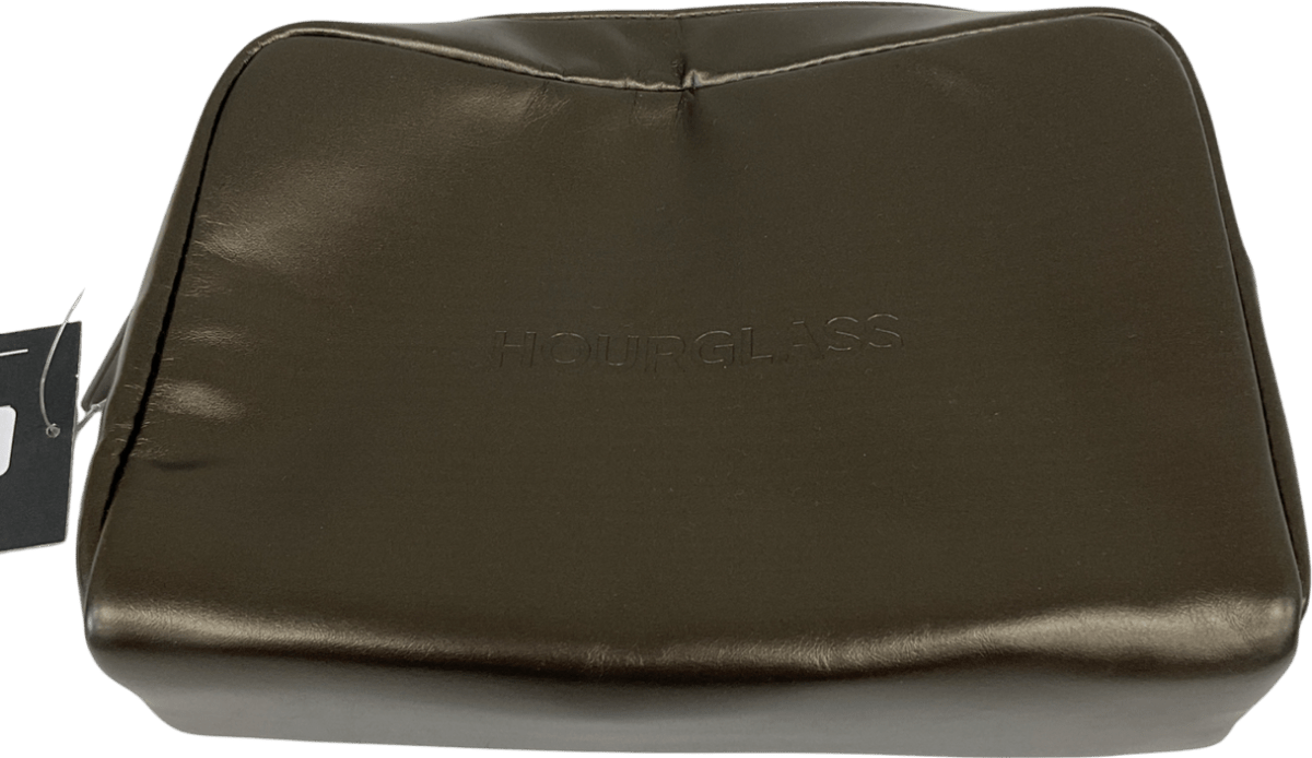 Hourglass Brown Vegan Leather Cosmetic Bag One Size - Reliked