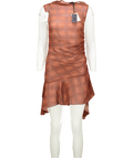 h:ours Amari Mini Dress In Brown Plaid UK S - Reliked
