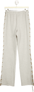 Hours Grey Button - snap Track Trousers UK S - Reliked