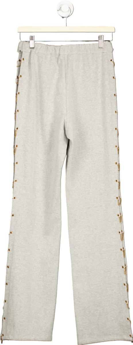 Hours Grey Button - snap Track Trousers UK S - Reliked