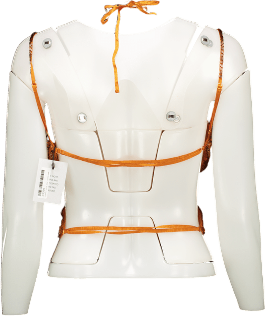 h:ours Orange Beaded Carola Embellished Top UK L - Reliked