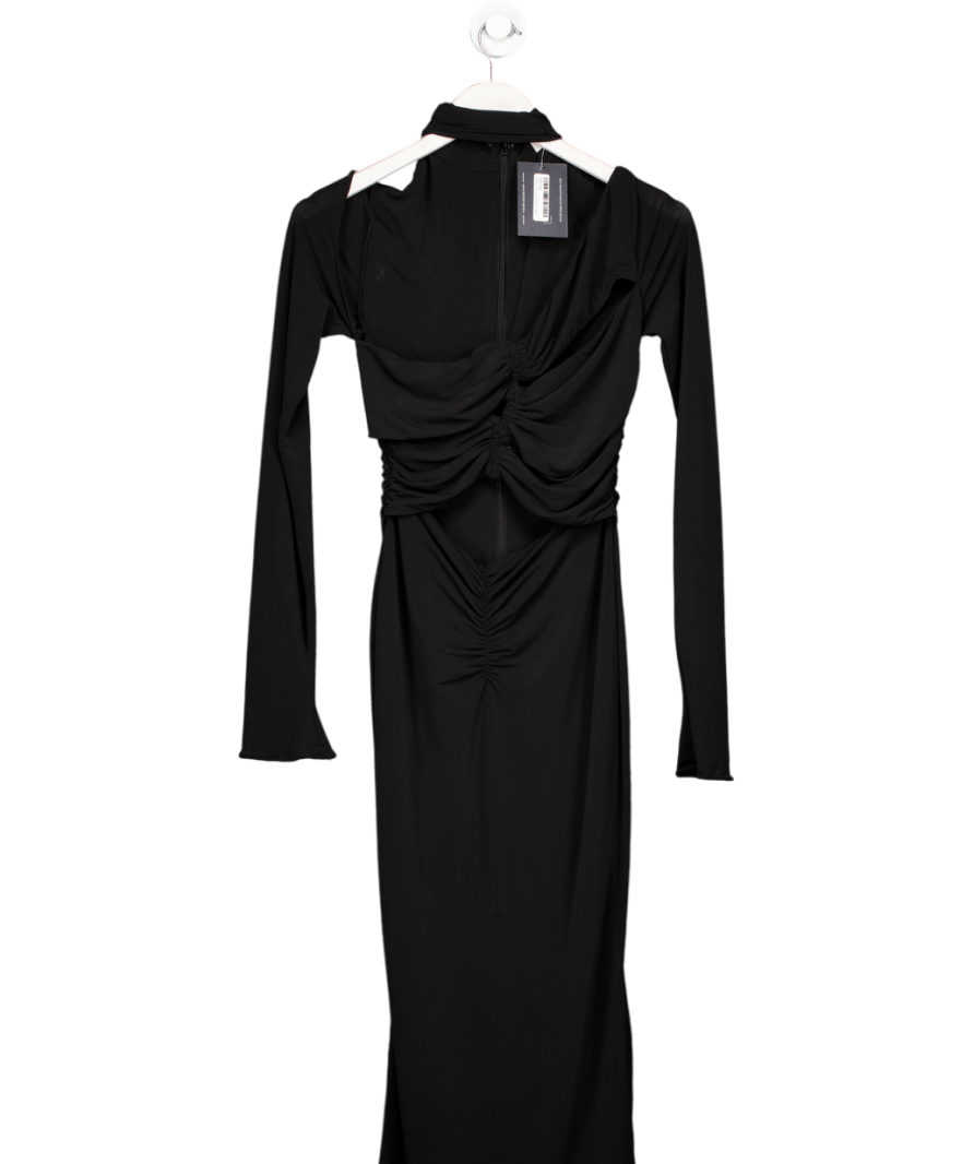 House of CB Aline Black Jersey Cutout Midi Dress UK S - Reliked