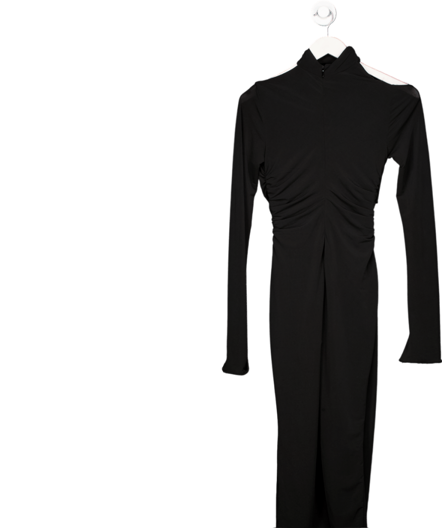 House of CB Aline Black Jersey Cutout Midi Dress UK S - Reliked