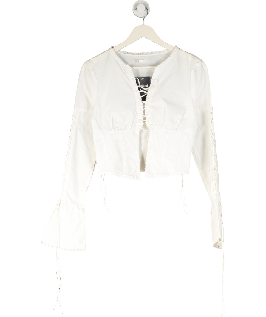 House of CB Anissa White Lace Up Top UK S - Reliked