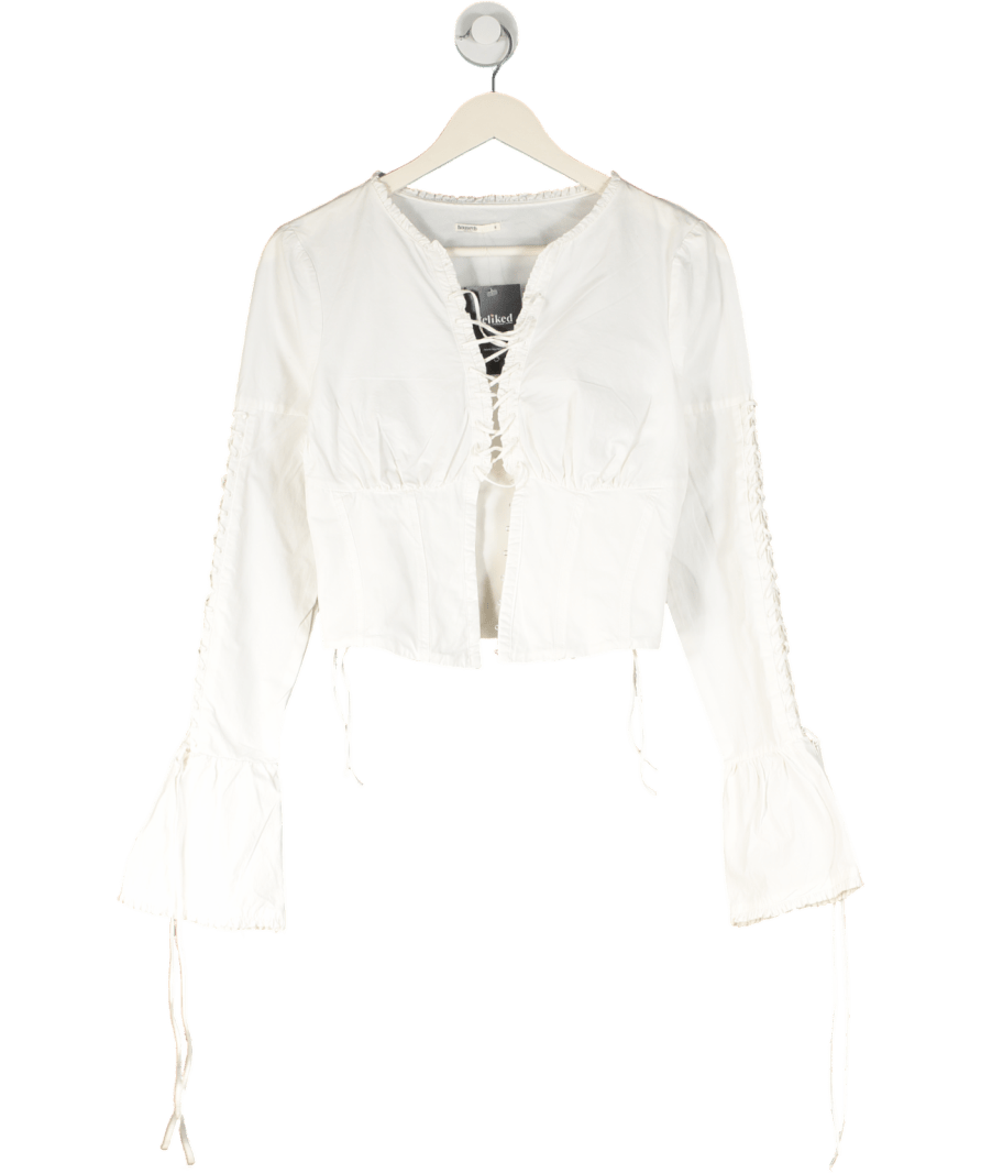 House of CB Anissa White Lace Up Top UK S - Reliked