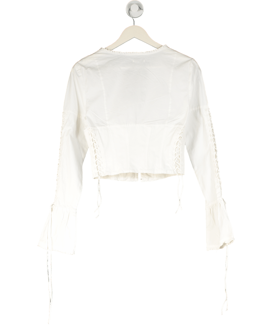 House of CB Anissa White Lace Up Top UK S - Reliked
