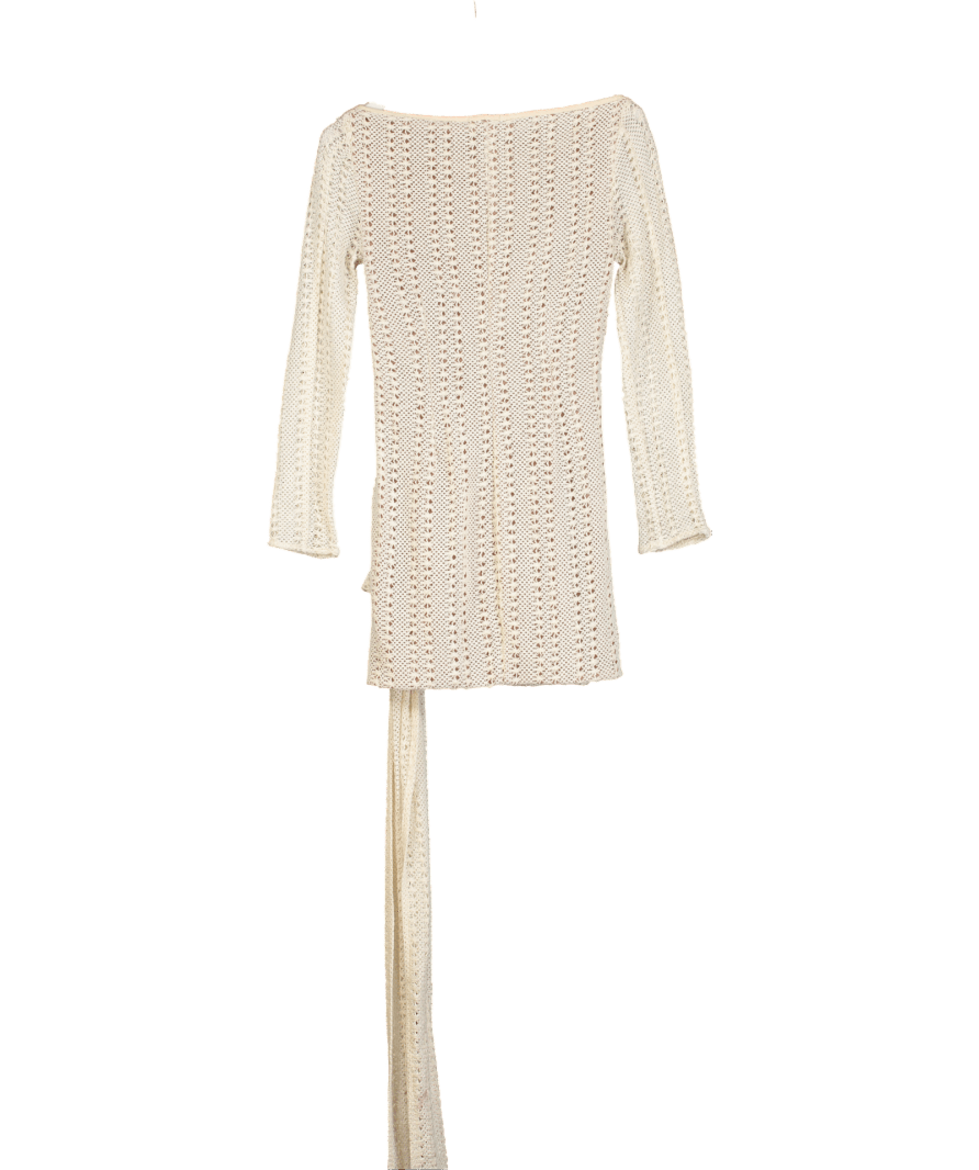 House of CB Beige Carmelita Natural Knit Lace Up Dress UK S - Reliked