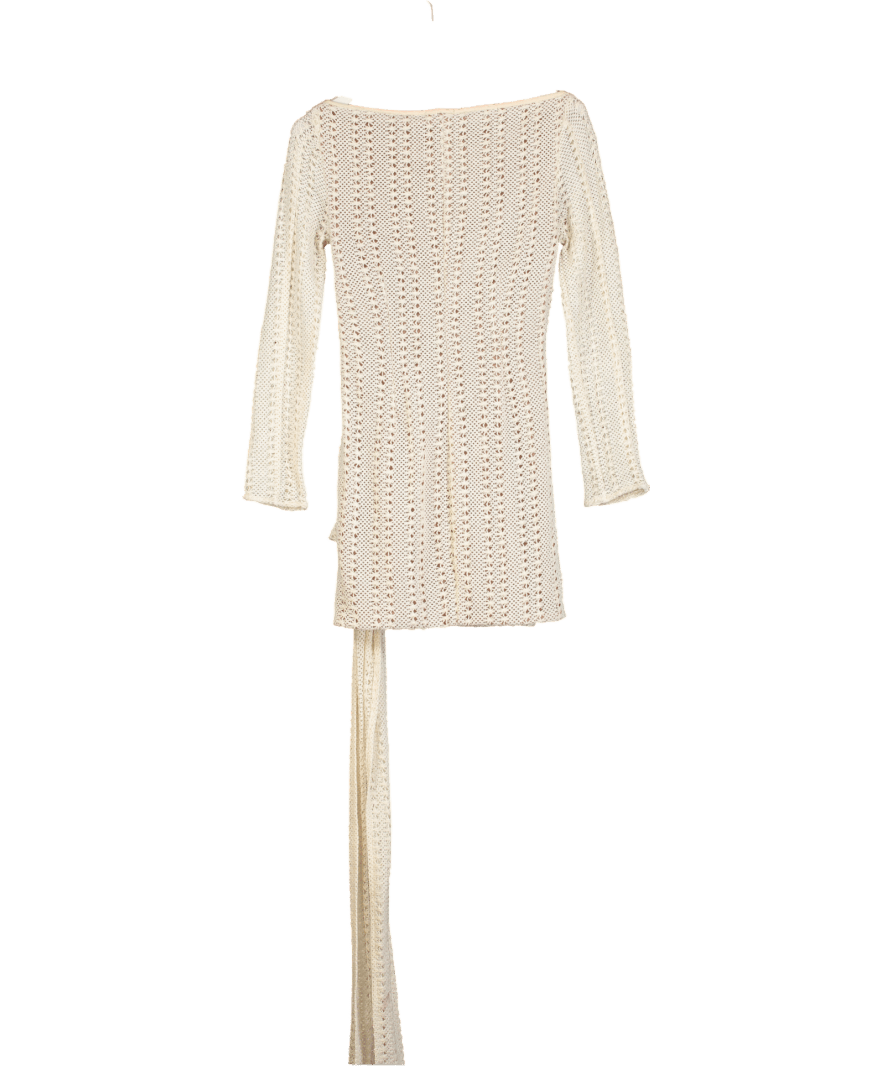 House of CB Beige Carmelita Natural Knit Lace Up Dress UK S - Reliked