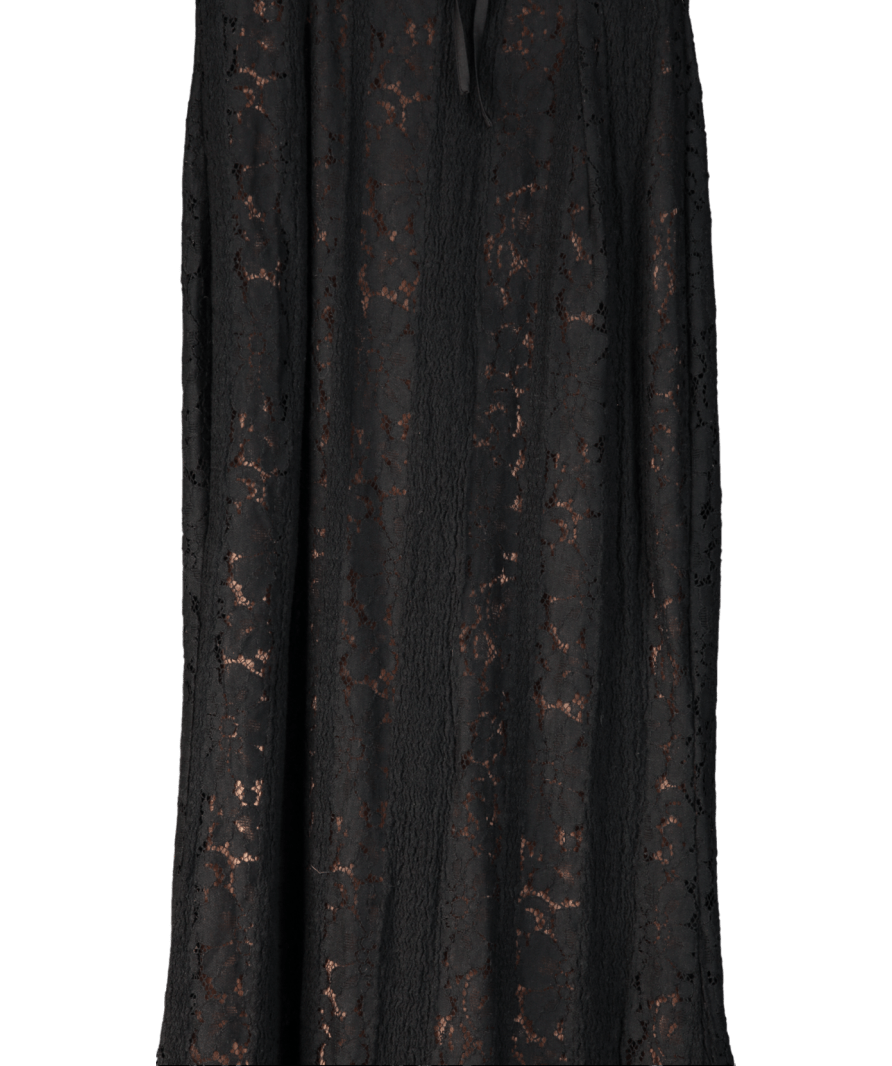 House of CB Belle Black Off Shoulder Floral Lace Maxi Dress UK S - Reliked