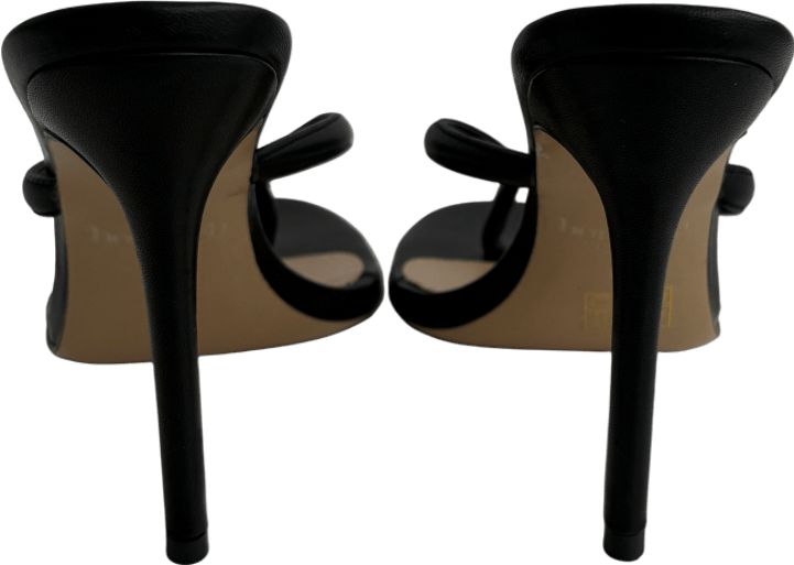 House of CB Black Lola Leather High Heel Thong Sandals UK 6 EU 39 👠 - Reliked