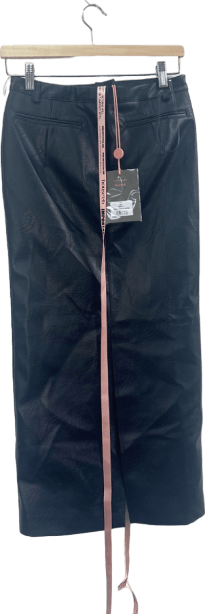 House Of CB Black Tania Faux Leather Pencil Skirt Size S - Reliked