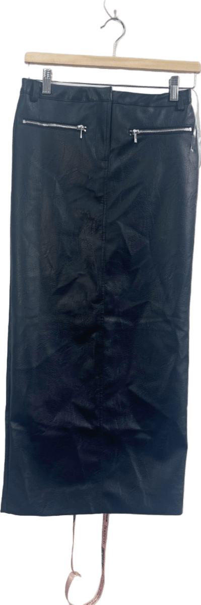 House Of CB Black Tania Faux Leather Pencil Skirt Size S - Reliked