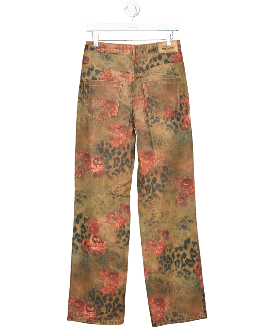 House of CB Brown Samia Floral Printed Jeans UK XS - Reliked