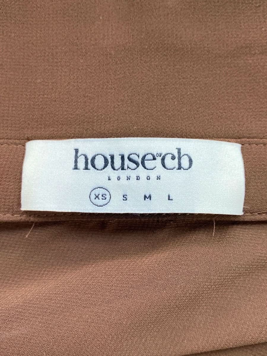 House of CB Brown Sheer Ruched Shirt Dress with Matching Bra XS - Reliked