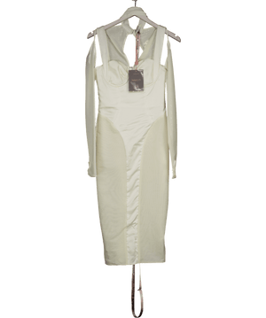 House of CB Cream Talika Ivory Corset Midi Dress UK S