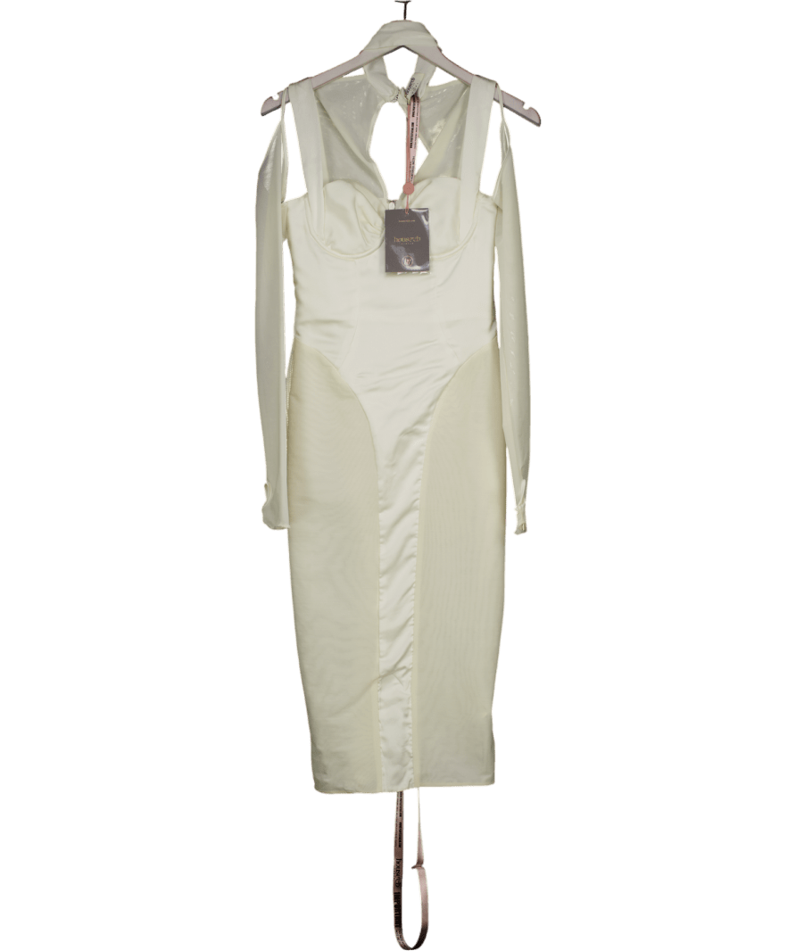 House of CB Cream Talika Ivory Corset Midi Dress UK S - Reliked