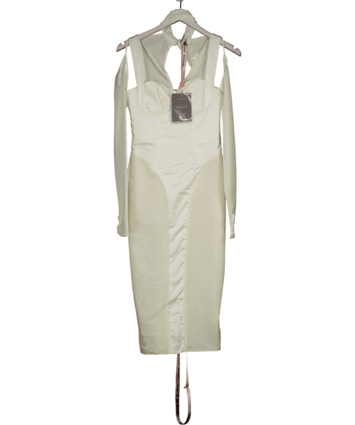 House of CB Cream Talika Ivory Corset Midi Dress UK S