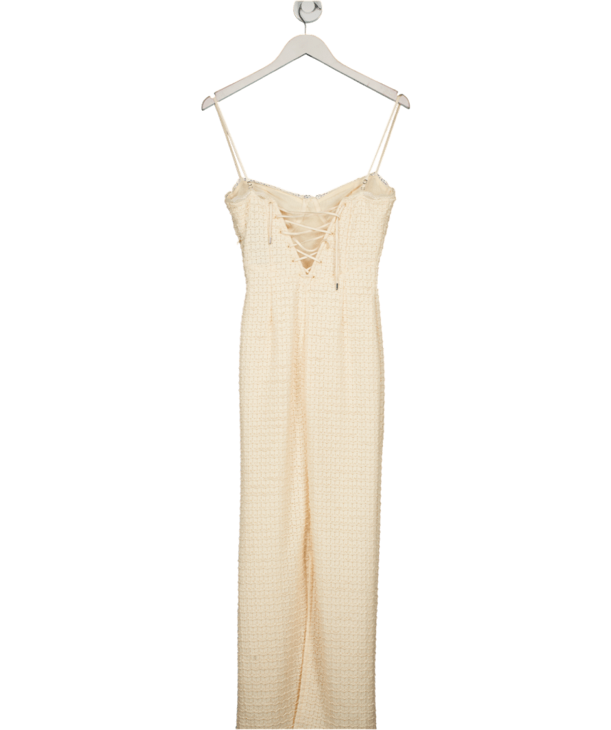 House of CB Elinor Cream Tea Frill Lace Midi Dress UK S - Reliked
