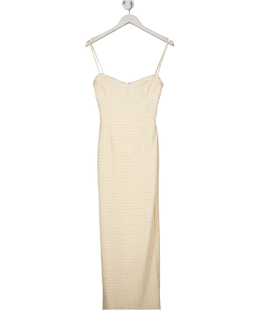 House of CB Elinor Cream Tea Frill Lace Midi Dress UK S - Reliked