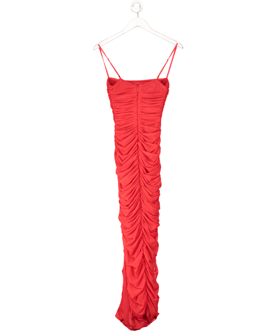 House of CB Fornarina Red Organza Mesh Maxi Dress UK S - Reliked
