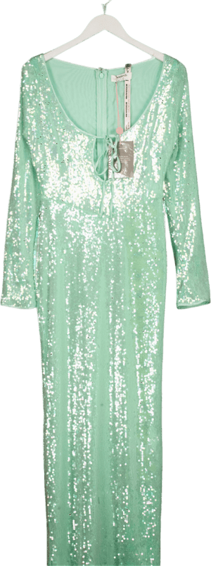 House of CB  Green Titania Seafoam Sequin Maxi Gown UK M