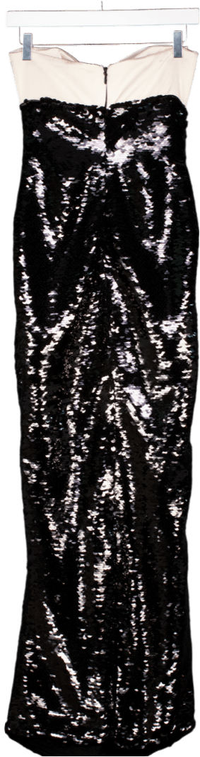 House of CB Holly Black Sequin Strapless Bow Dress UK XS - Reliked