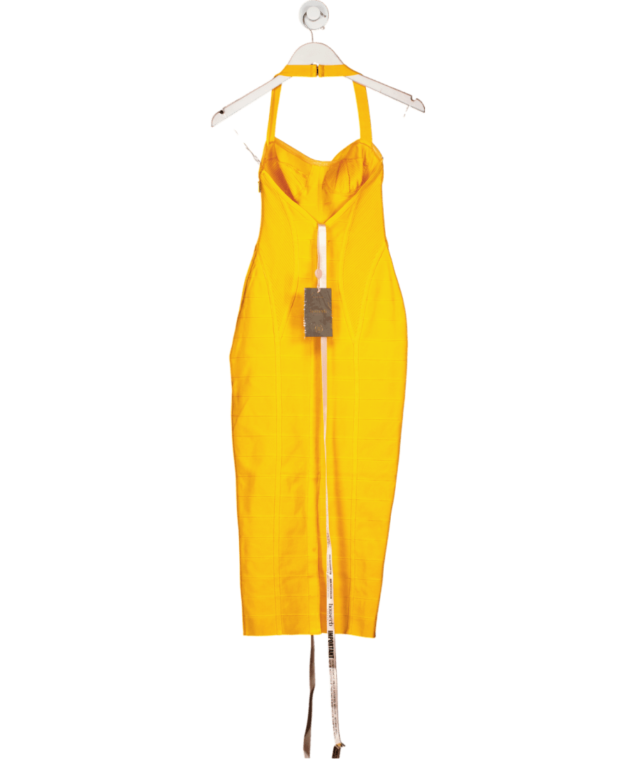 House of CB Ltd. Edition The Sculpt Orange Sherbet Midi Bandage Dress UK S - Reliked