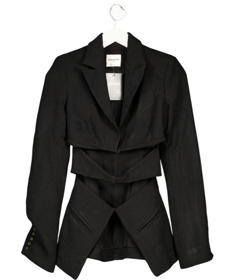 House of CB Nour Black Crepe Cutout Blazer UK XS - Reliked