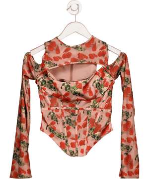 House of CB Pink Malina Rose Print Cutout Corset Top UK S