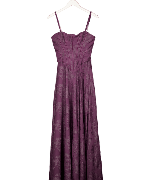 grape lurex chiffon maxi dress House of CB Purple Esme Grape Lurex Chiffon Maxi Dress UK S