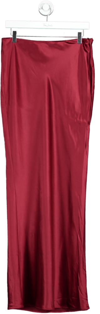 House of CB Red Satin Maxi Skirt UK M - Reliked