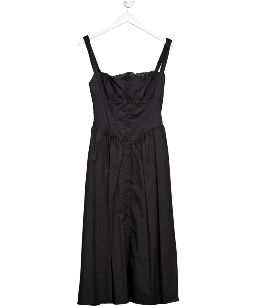 House of CB Tatiana Black Midi Sundress - Plus Cup UK S - Reliked