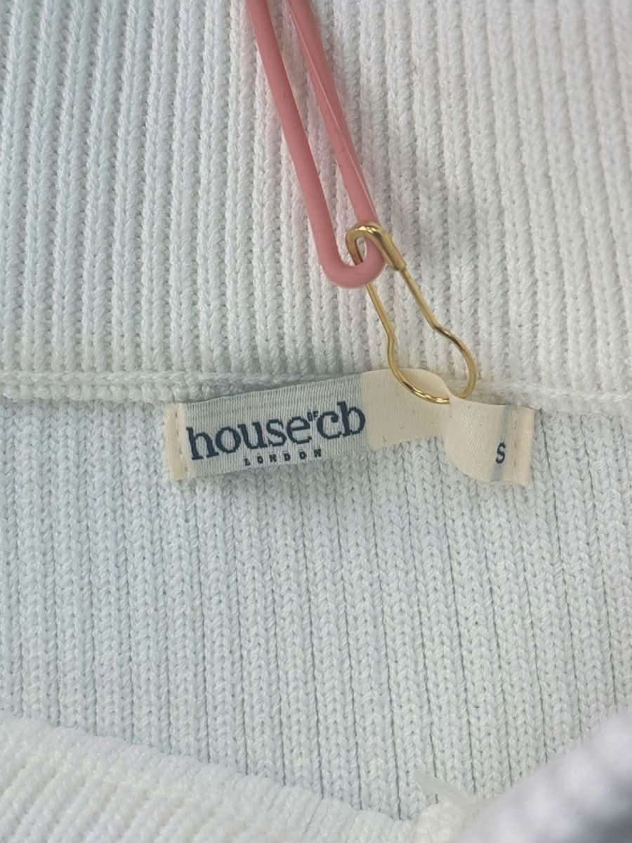 House of CB White Maeve Ribbed Knit Pencil Skirt S - Reliked