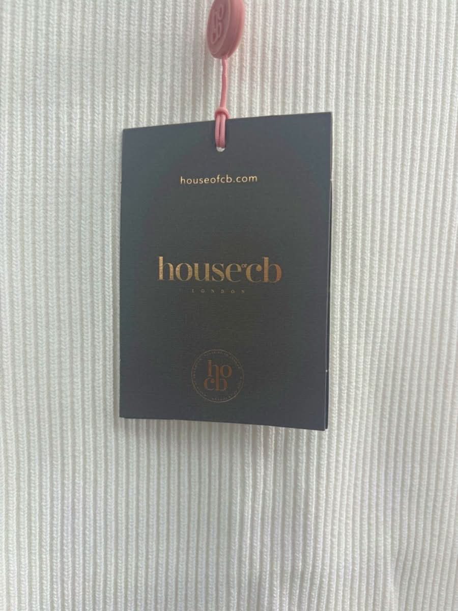 House of CB White Maeve Ribbed Knit Pencil Skirt S - Reliked