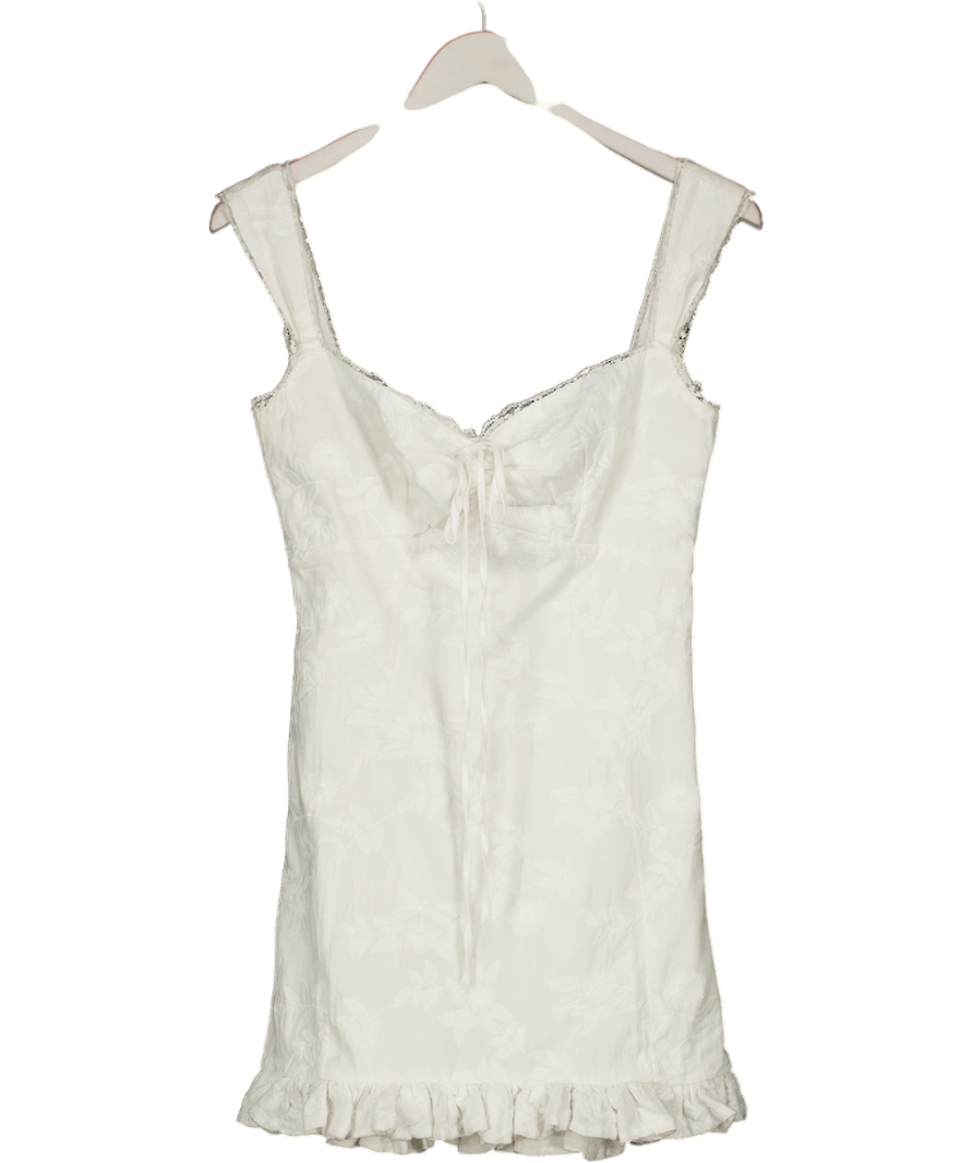 House of CB White Odessa Embroidered Mini Dress - Fuller Cup UK S - Reliked