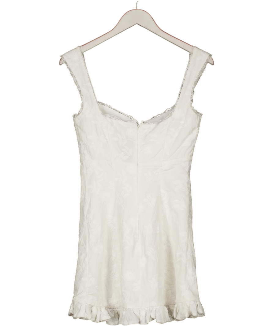 House of CB White Odessa Embroidered Mini Dress - Fuller Cup UK S - Reliked