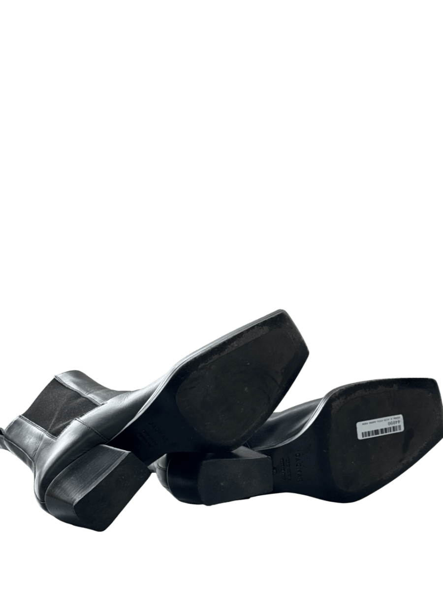 House of Dagmar Black Leather Square Toe Chelsea Boots UK 7 EU 40 👠 - Reliked