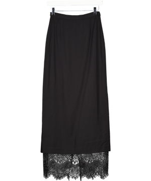 HOUSE OF DAGMAR Black  Maxi Pencil Skirt With Lace Hem Detail Fr34 UK 6