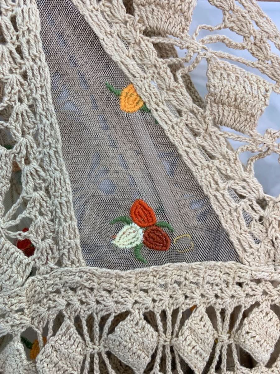 House of Harlow Beige Embroidered Crochet Maxi Dress UK S - Reliked