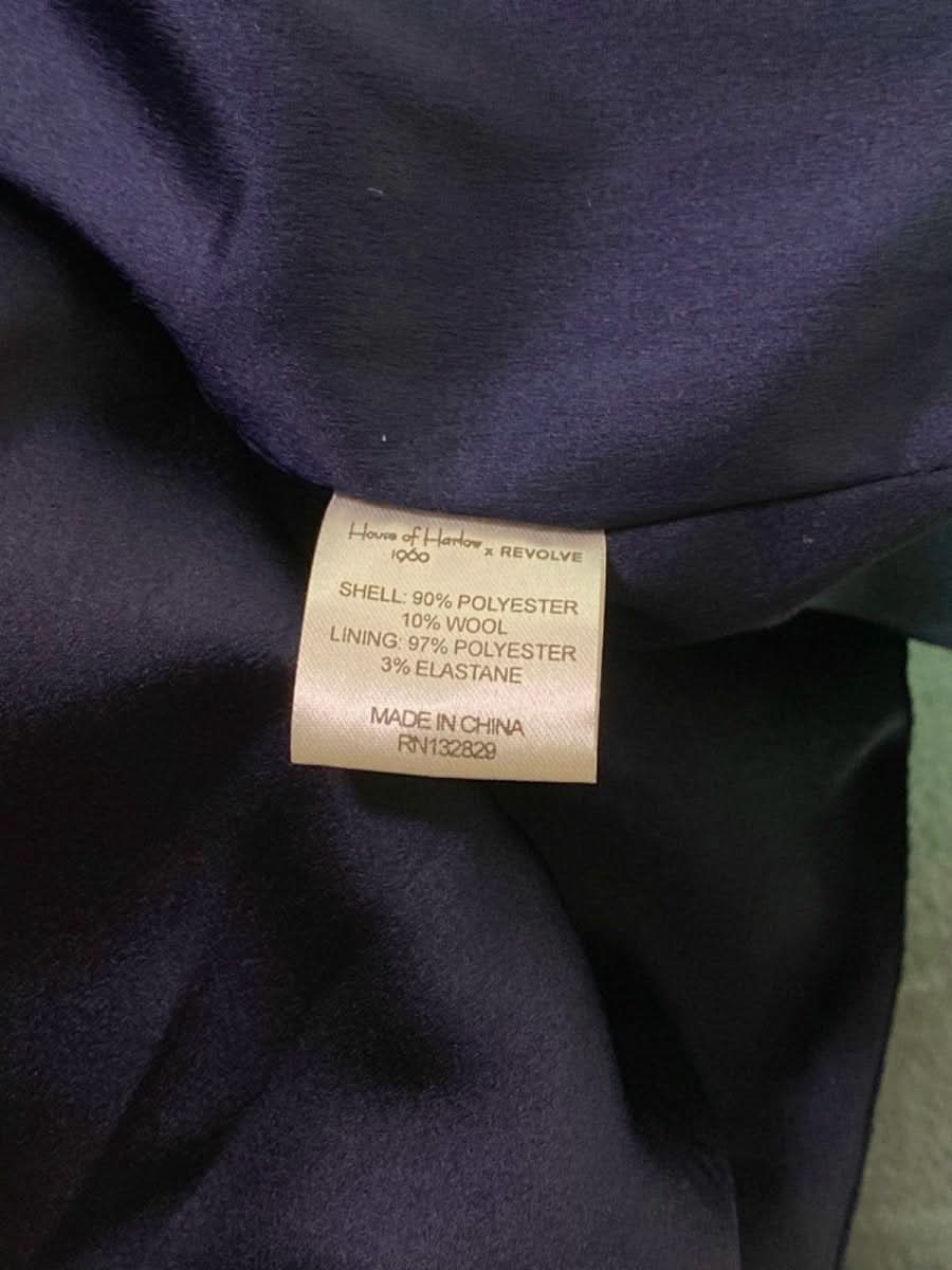 House of Harlow Navy/Red Tartan Long Coat UK S - Reliked